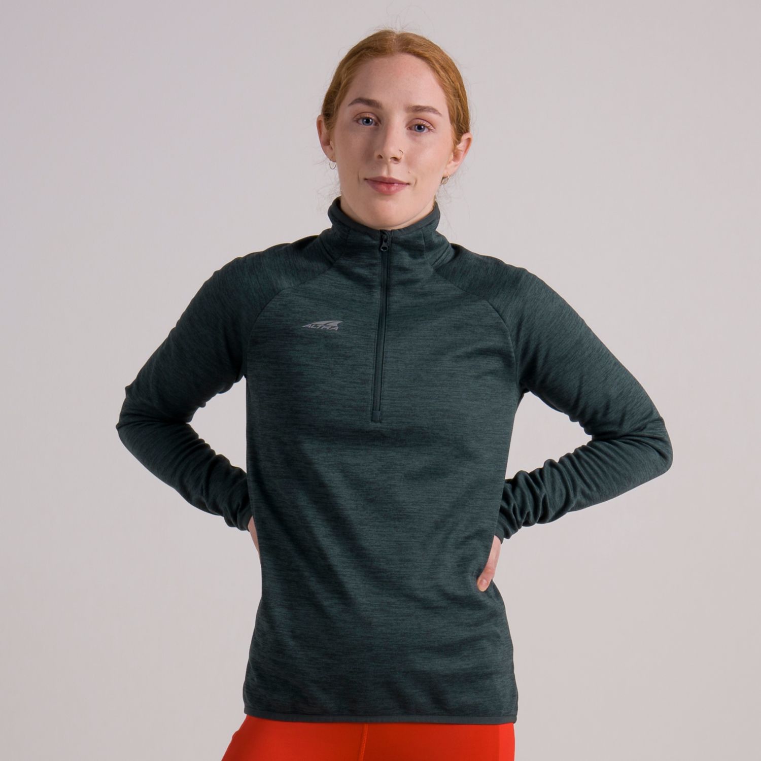 Altra Core 1/2 Zip Women\'s Pullover Dark Green | South Africa-80169549